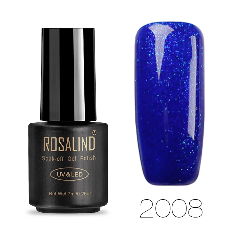 2008 ROSALIND гель 1S 7 мл красный желтый Алмазный Гель-лак для ногтей УФ светодиодный Блеск Гель-лак замочить сверху и Базовое покрытие праймер для ногтей - Цвет: 2008
