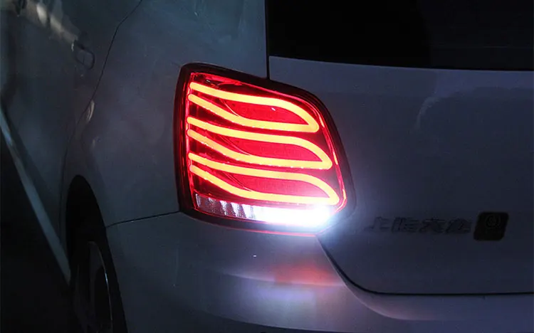 Светодиодный фонарь светильник s в сборе для VW Polo 2011- светодиодный задний фонарь стоп-сигнал заднего хода светильник беспроводной сзади Резервное копирование лампа DRL для хвостовой части автомобиля светильник s