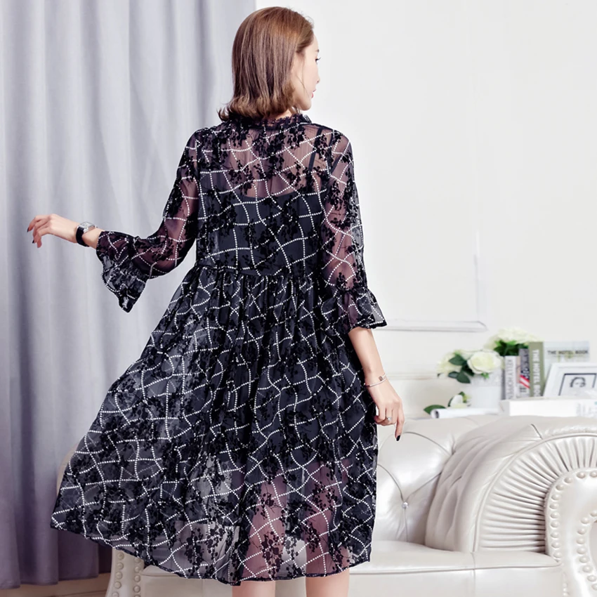 Повседневное новые летние женские Модные плиссированные Кружево Платья для