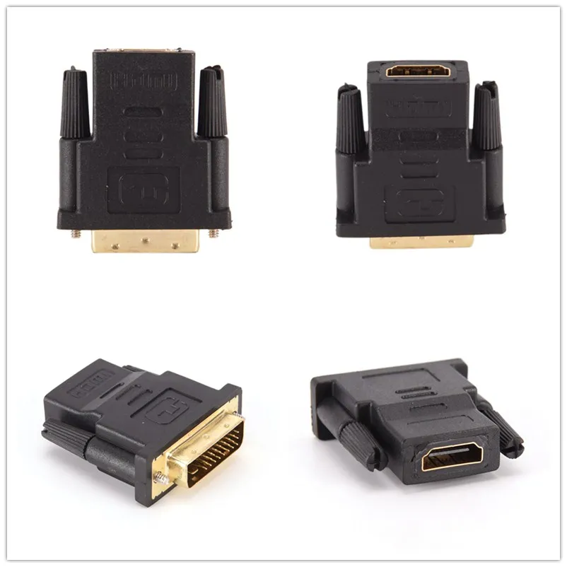 Высокое качество 1 шт. DVI D 24 + с двойным соединением папа HDMI Женский адаптер разъем