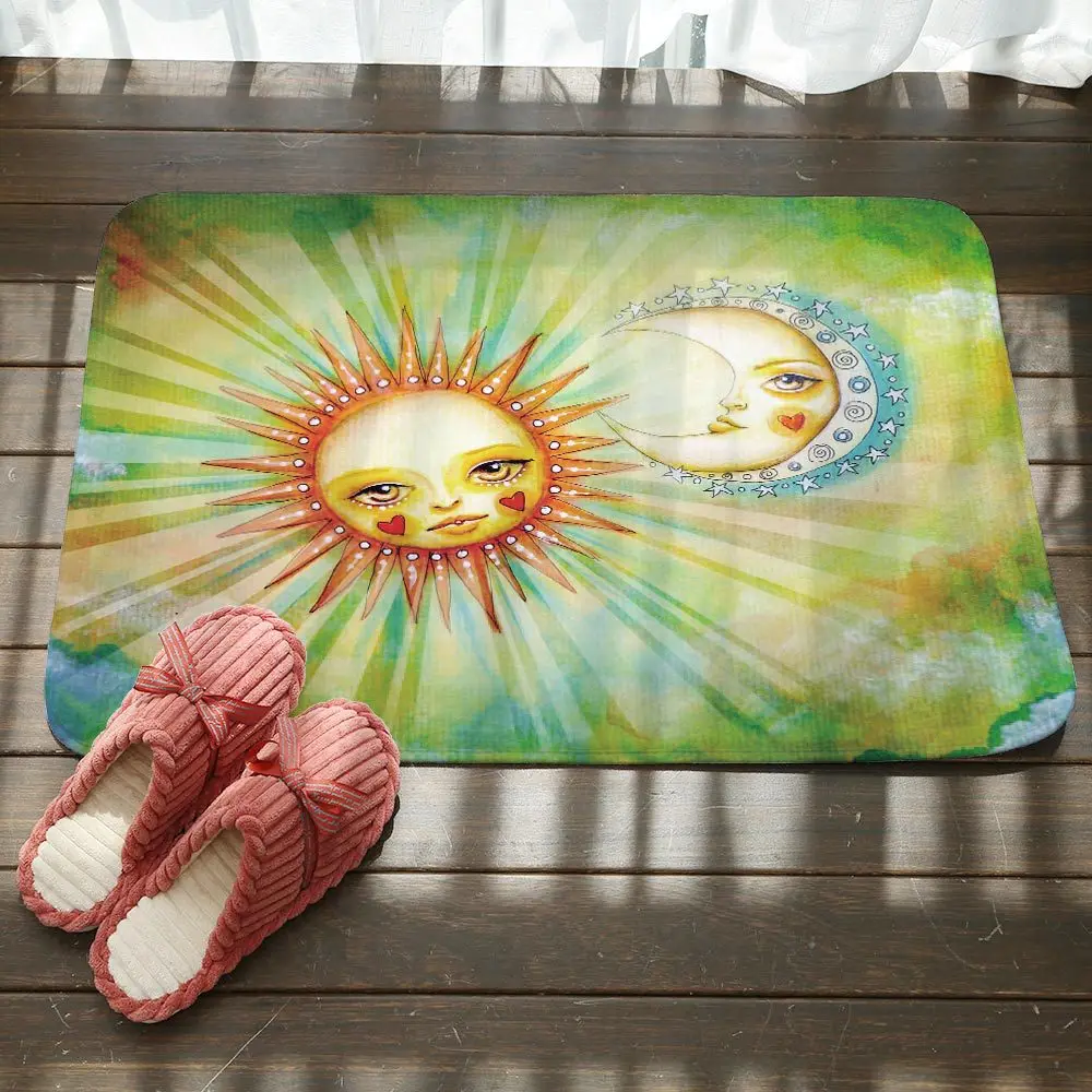 Коврик для двери Sun moon лицевой Печатный пол ковер ванной комнаты кухонный вход