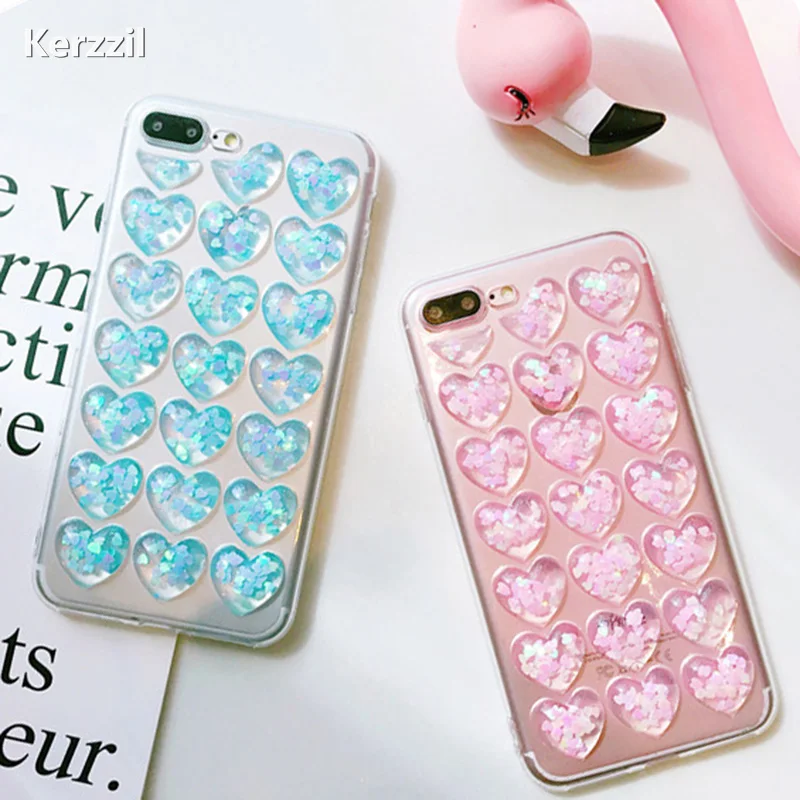 Чехол для телефона Kerzzil с 3d-изображением сердца карамельных цветов iPhone 7 6 6S Plus