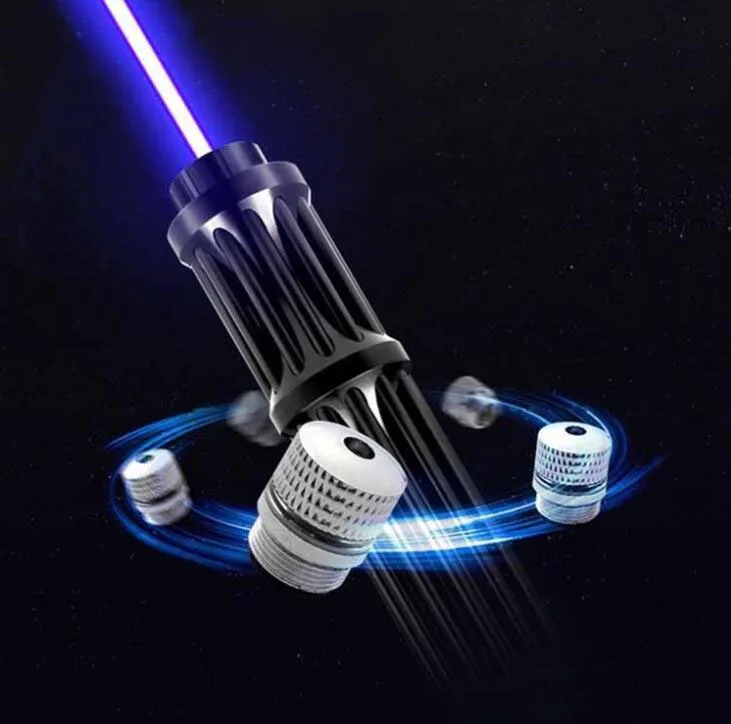 

Most Powerful Burning 450nm 100w 100000m Blue Laser Pointers Light Adjustable Focus WHOLESALE LAZER Pen Burn Match