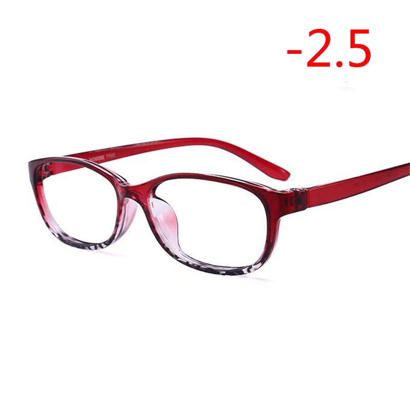 Myopia 250 1,0-1,5-2,0-2,5-3,0-3,5-4,0 готовые очки для близорукости женские мужские короткие очки для коррекции зрения черная и розовая оправа Очки для близорукости - Цвет оправы: Myopia 250