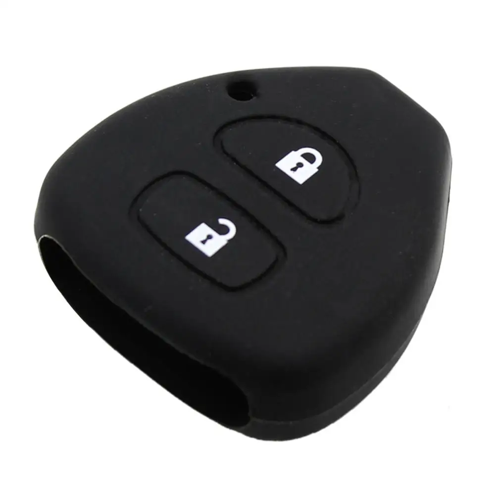 black Силиконовый чехол DANDKEY для Toyota Camry Highlander Corolla Hilux Vitz Vios Rav4 Aqua Land Cruis защита дистанционного ключа - Количество кнопок: black