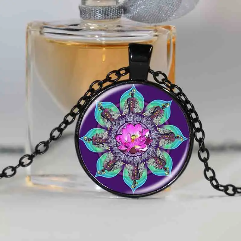 Стеклянный купол оптом ожерелье ручной работы цветок жизни с подвеской