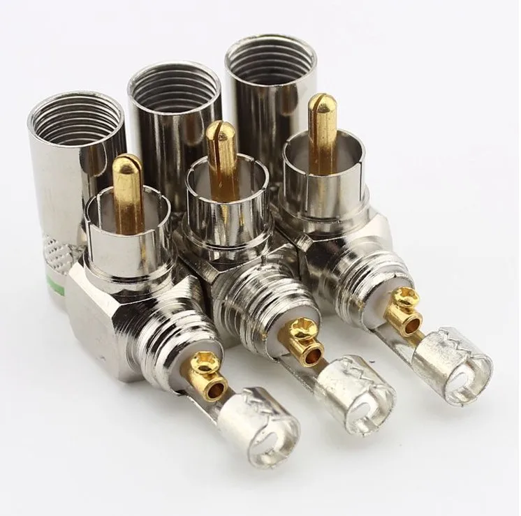 3 шт./лот высокое качество L Тип прямоугольный RCA разъем не требующий сварки AV 90