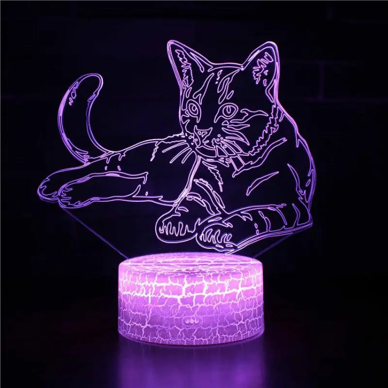 Usb светодиодный 3d светильник в виде кошки для детской комнаты собаки внешний