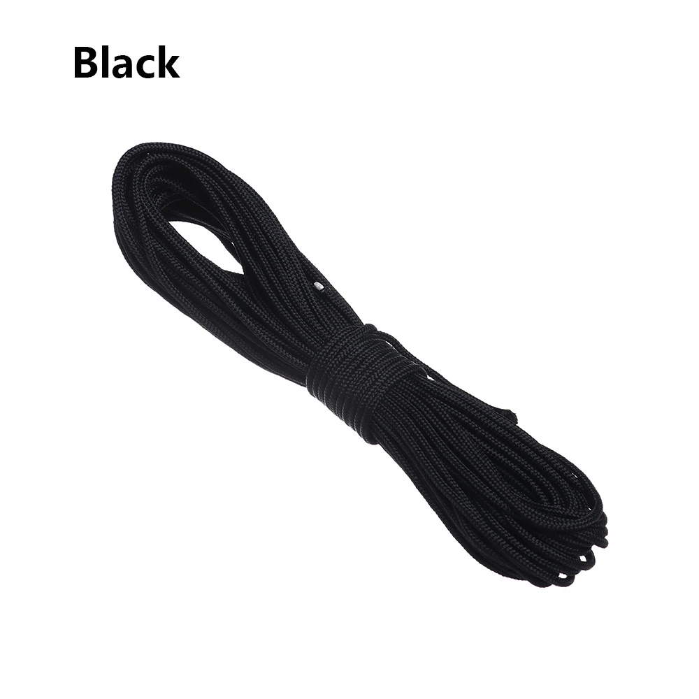 black 10 Цвета Паракорд 550 веревка 5/10/20 м Длина парашютный шнур верёвки для палатки набор для выживания для Пеший Туризм Кемпинг Диаметр 3 мм - Цвет: black