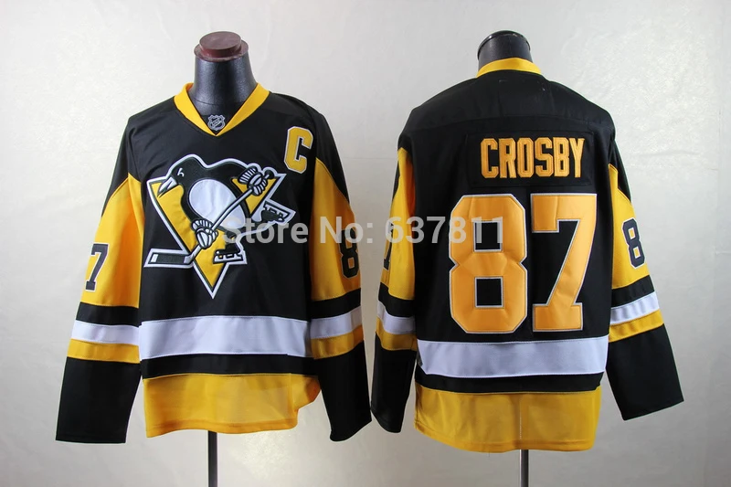 Hot sale Pittsburgh Penguins Sidney Crosby Hockey Jerseys Alternate Black 2014 Stadium Series White Stitched Jers | Спорт и