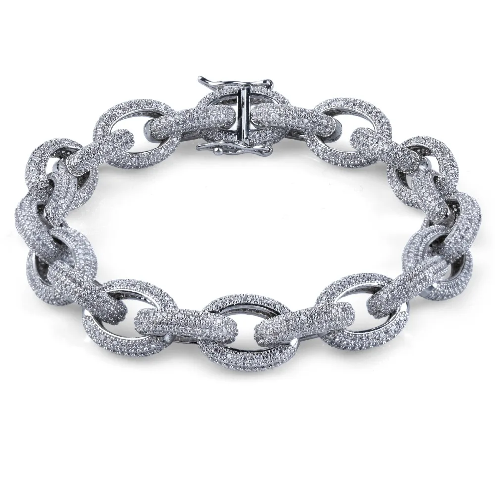 ARMNVNV высокое качество хип хоп овальной формы Iced Out Bling браслет цепочка для мужчин