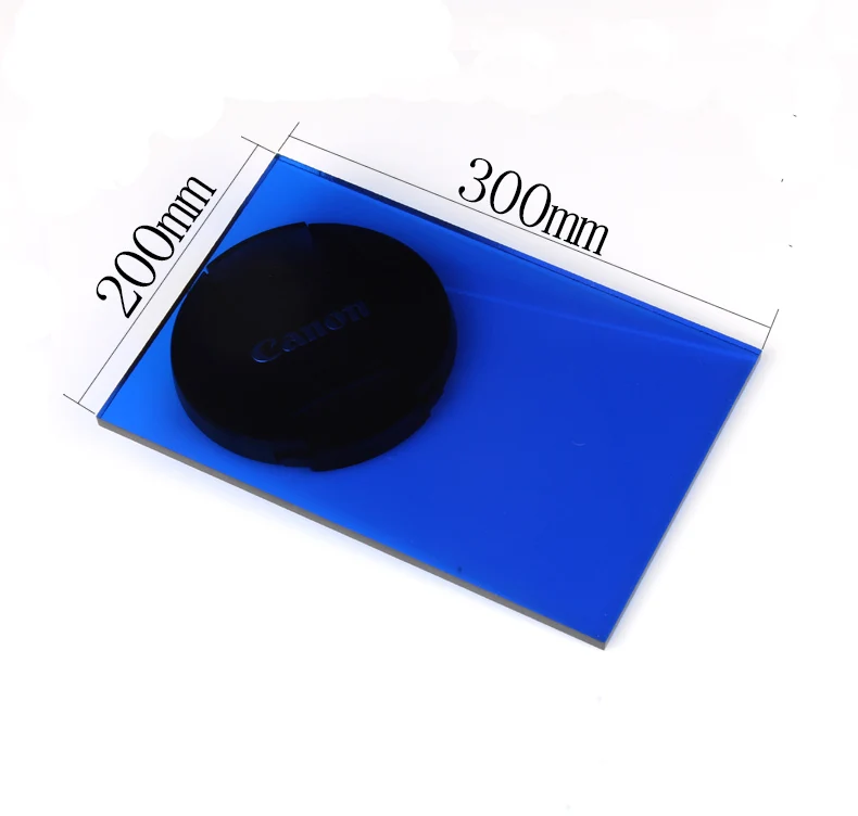 Translucent blue Акриловая доска глянцевый многоцветный полупрозрачный пластиковый лист из плексигласа органического стекла полиметилметакрилата 300x200x2,7 мм - Цвет: Translucent blue