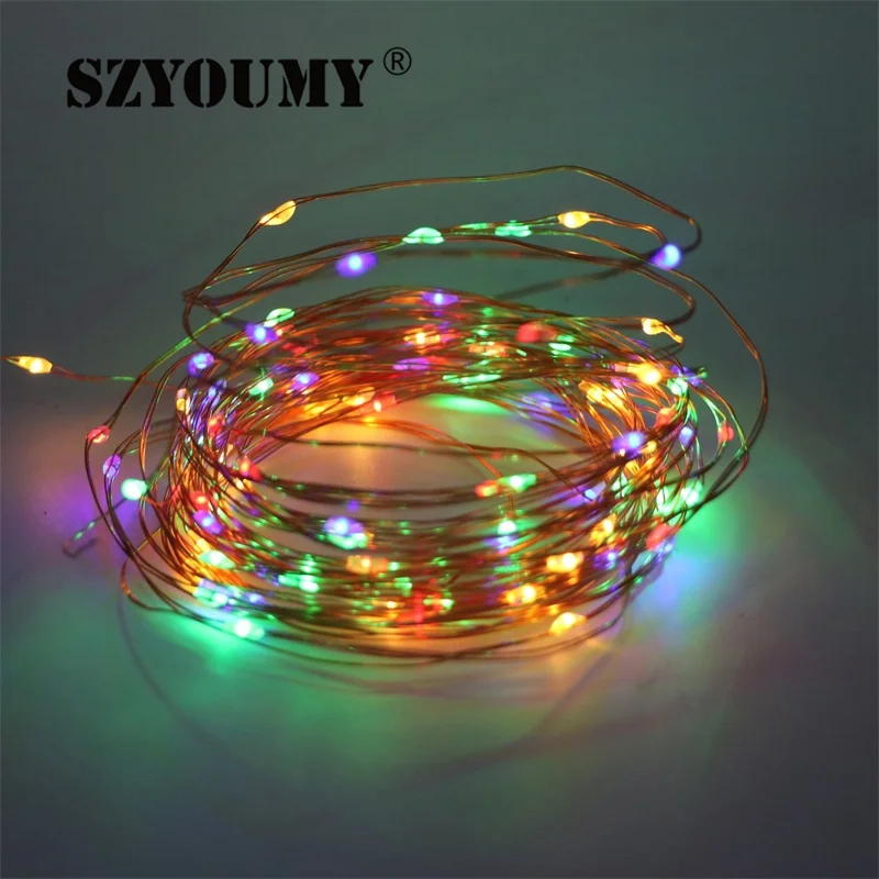 

SZYOUMY 10M 33Ft 100 Led Outdoor Solar Fairy Lights Copper Wire String Lights Home Starry Xmas Wedding Decoration Strip Light