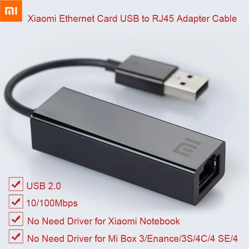 Крепление для спортивной камеры Xiao mi USB для оптоволкна вай-карты RJ45 кабель адаптера внешней 10/100 Мбит/с на mi коробка S 3C/3S 4 4C SE портативных ПК Тетрадь Usb2.0