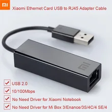Крепление для спортивной камеры Xiao mi USB для оптоволкна вай-карты RJ45 кабель адаптера внешней 10/100 Мбит/с на mi коробка S 3C/3S 4 4C SE портативных ПК Тетрадь Usb2.0