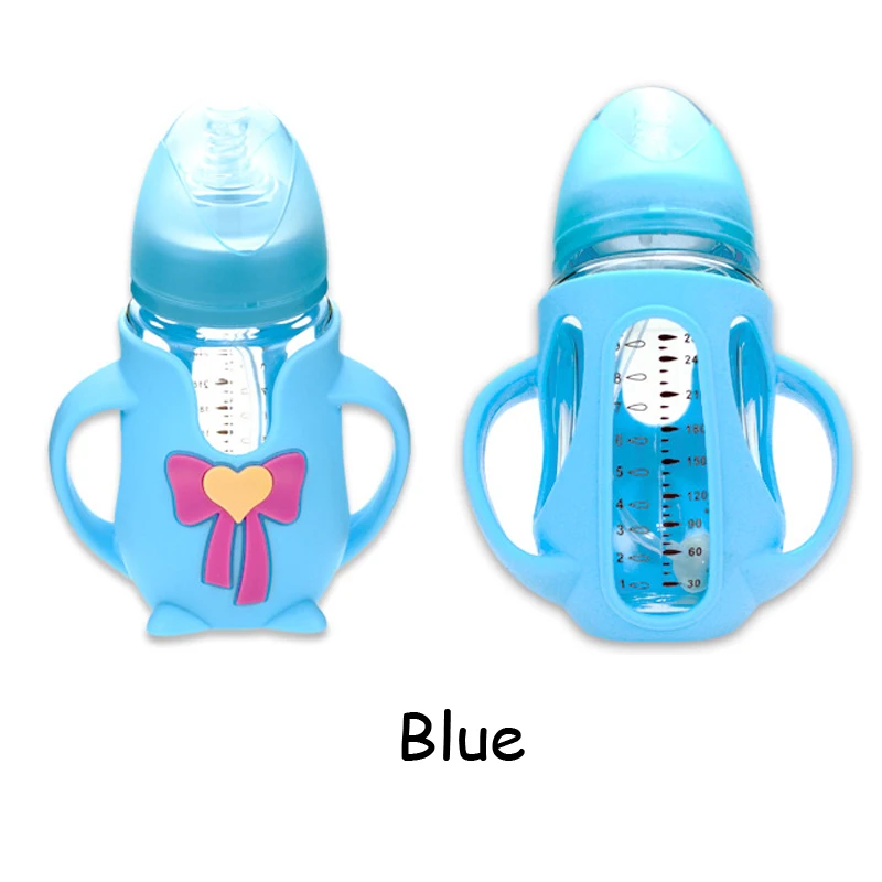 MMBABY 240 мл детская бутылка для комления молоком с силиконовым чехлом и ручкой