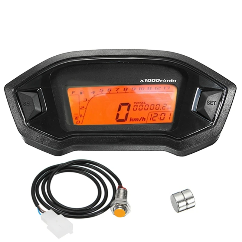 Universal ATV Motorcycle LCD Digital  Odometer Tachometer For 2-4 Cylinders Gauge Back light Instruments Speedometer