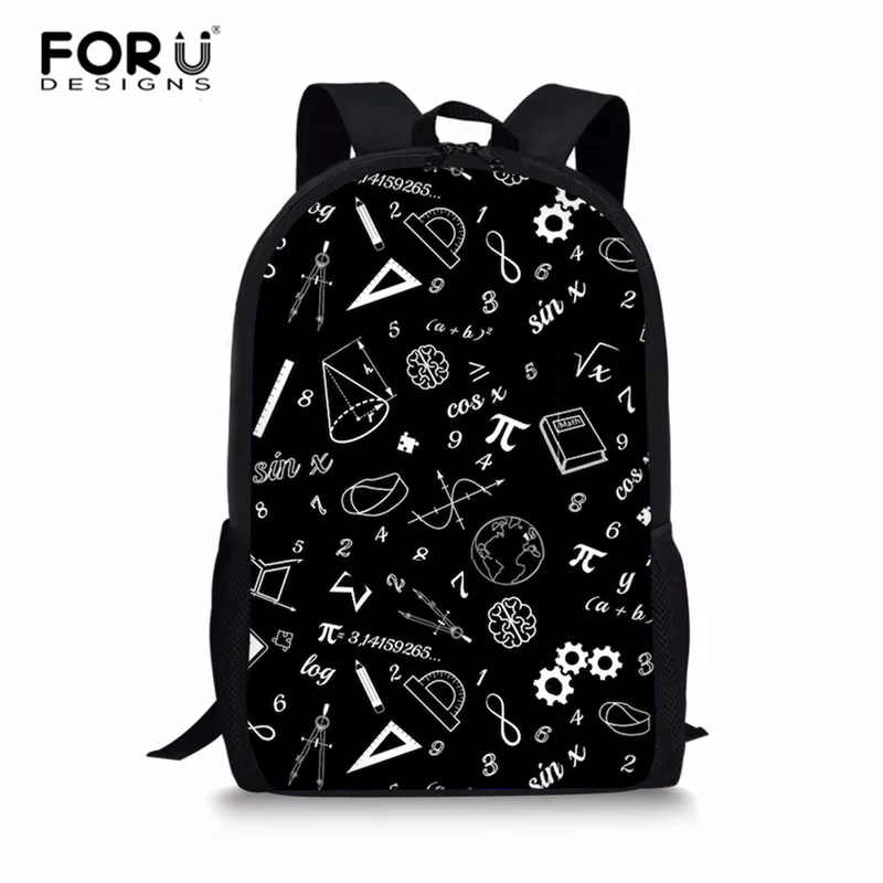 Z4538C FORUDESIGNS/рюкзак с принтом формулы математики, школьные сумки для подростков, мальчиков и девочек, рюкзаки на заказ, школьные сумки для книг, сумки для подростков, Mochila - Цвет: Z4538C