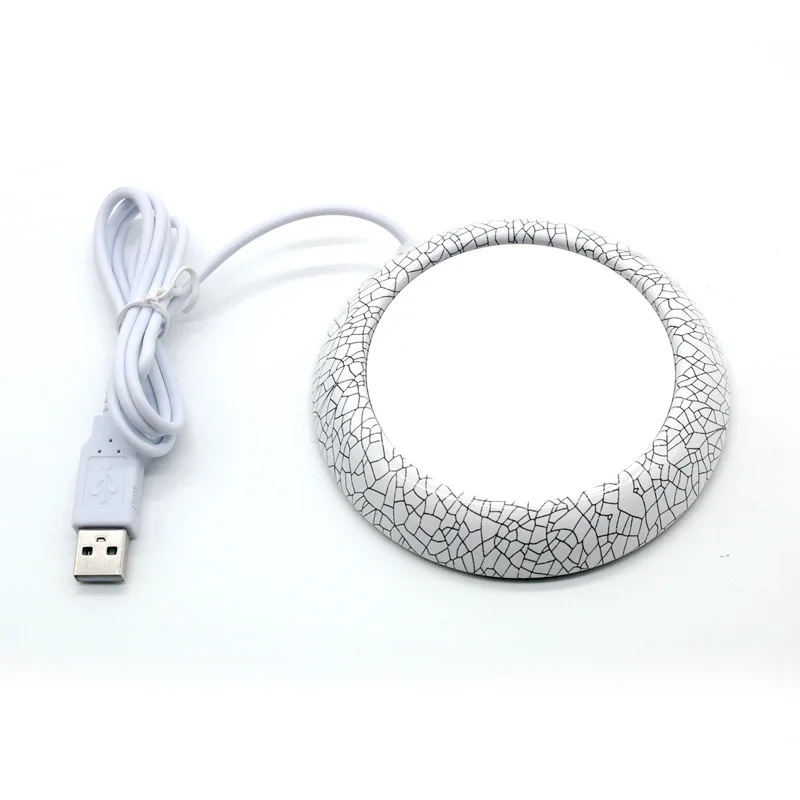 USB подогреватель чашки напиток теплый, с подогревом колба для подогрева чая тепловая кружка для напитков коврик изоляция Coaster деревянный подогреватель чашки подставка-нагреватель для кружки - Цвет: Porcelain Grain