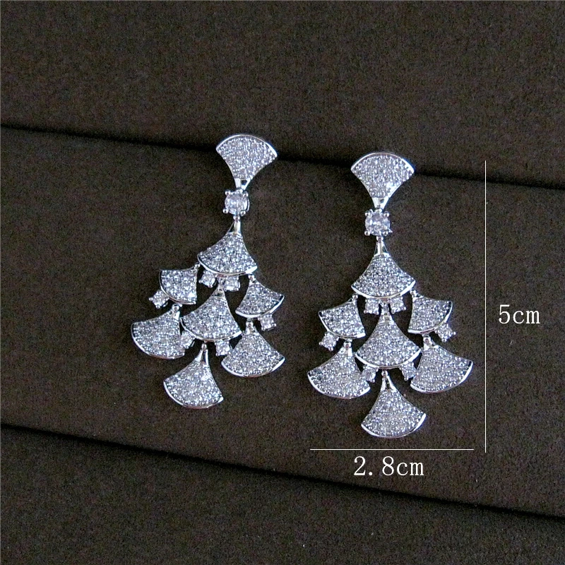 Модные серьги в форме принцессы с кубическим цирконием AAA Свадебные/вечерние