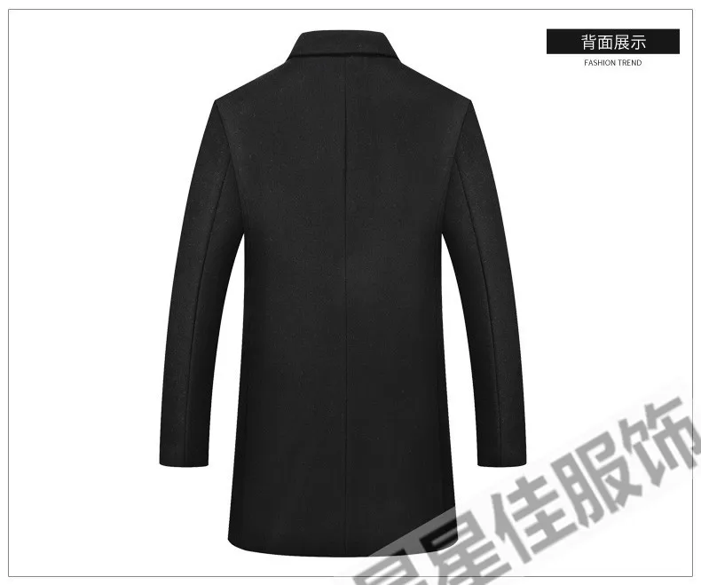 10XL 8XL 6XL 5XL зимнее длинное шерстяное пальто для мужчин с отложным воротником из смесовой шерсти Peacoat мужские повседневные шерстяные классические пальто высокого качества