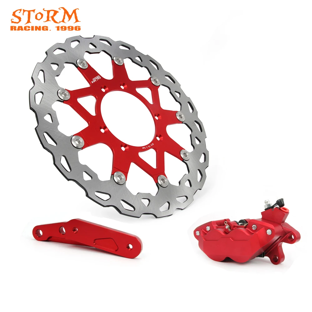 CNC 320MM Floating Brake Disc Bracket Adaptor 4 Pot Caliper Set For CR 125E 125R 250R 250E CRE 250F 250X CRF250R CRF450R CRF450X |