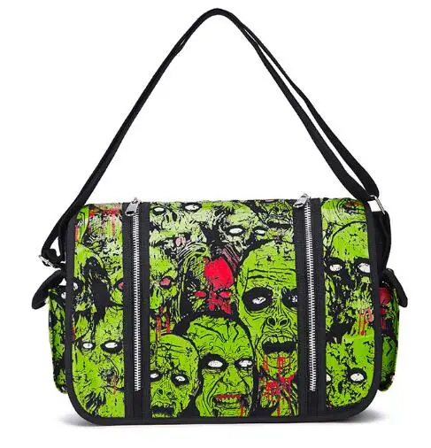 Style 1 Zombie Attack Skeleton, парусиновая сумка-мессенджер, школьная книга, сумки для студентов, косплей, сумка-мессенджер, подарки на Хэллоуин, светятся - Цвет: Style 1