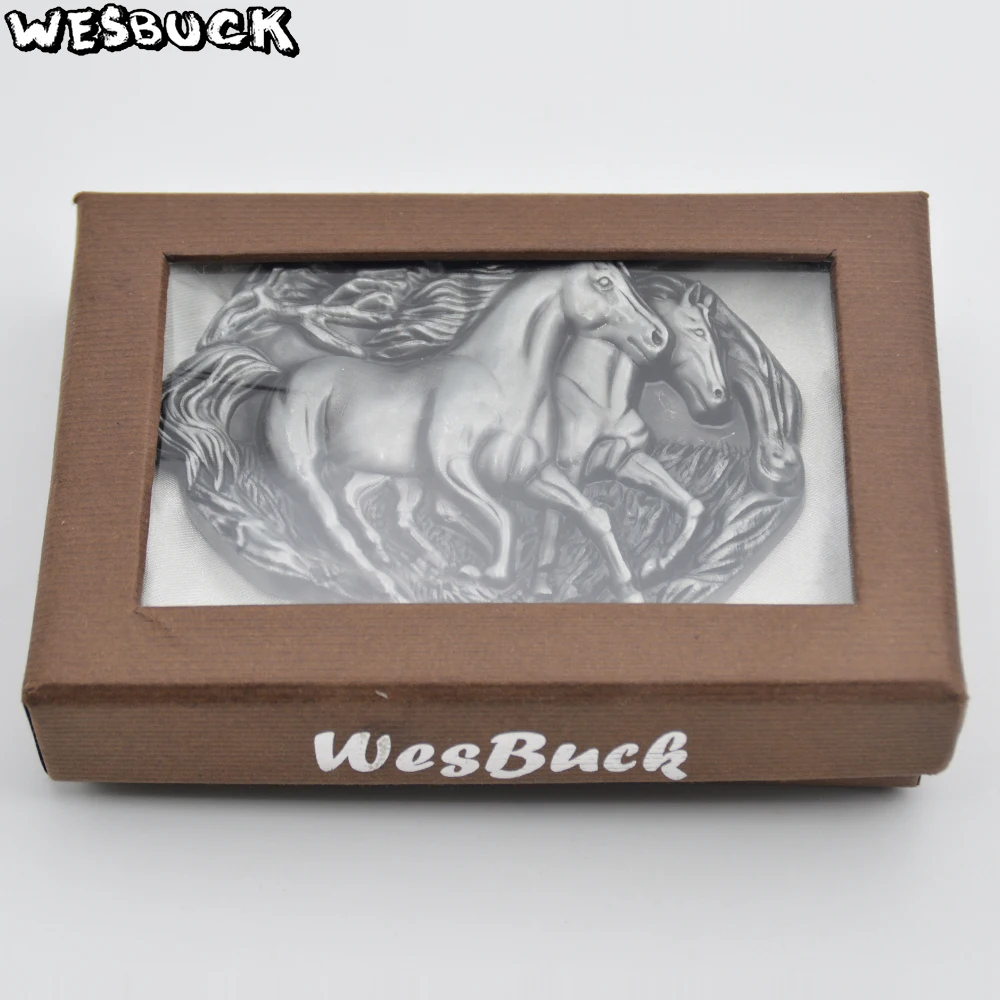 5 PCS MOQ WesBuck Лидер продаж брендовая мужская двух бегущего коня в ковбойском стиле с