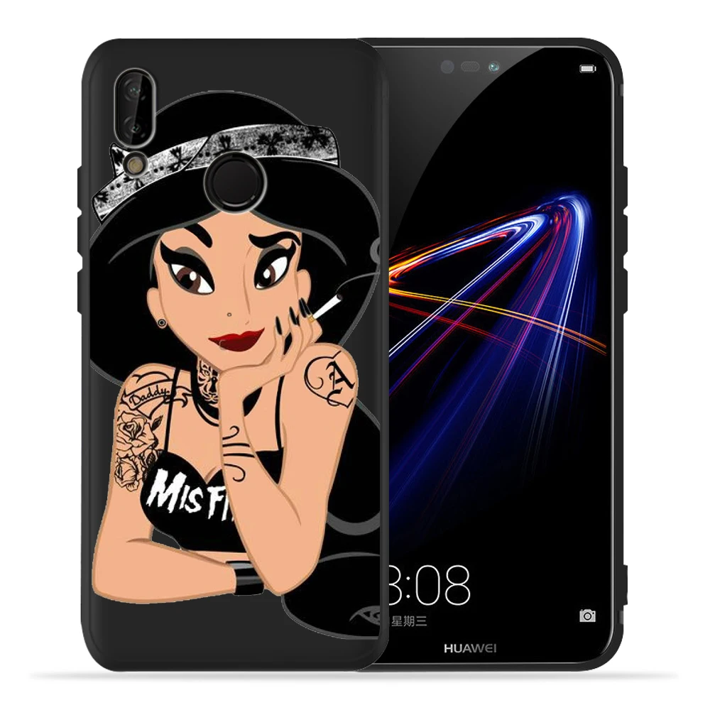 H1684 Девушка для huawei P8 P10 P20 P30 Коврики 10 20 Honor 8 8X 8C 9 V20 20i 10 Lite Plus Pro Чехол Coque Samsung чехол-футляр тату принцесса - Цвет: H1684