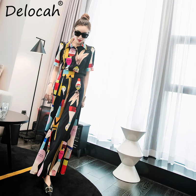 Delocah женские летние винтажные костюмы модельные дизайнерские топы с короткими