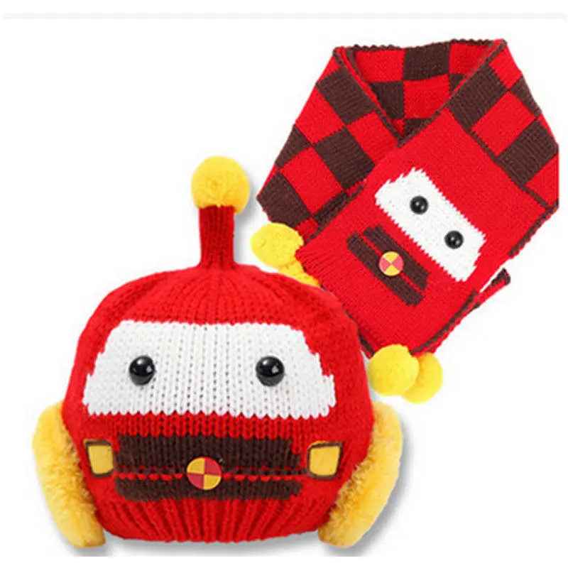 Милая детская шапка с героями мультфильмов теплая для маленьких девочек и