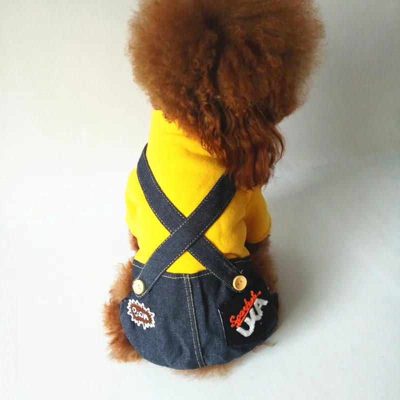 Small Dogs Clothes Jumpsuit Overalls Jeans Winter Costume For Pets Costumes Cats Coats Clothing honden kleding vetement | Дом и сад