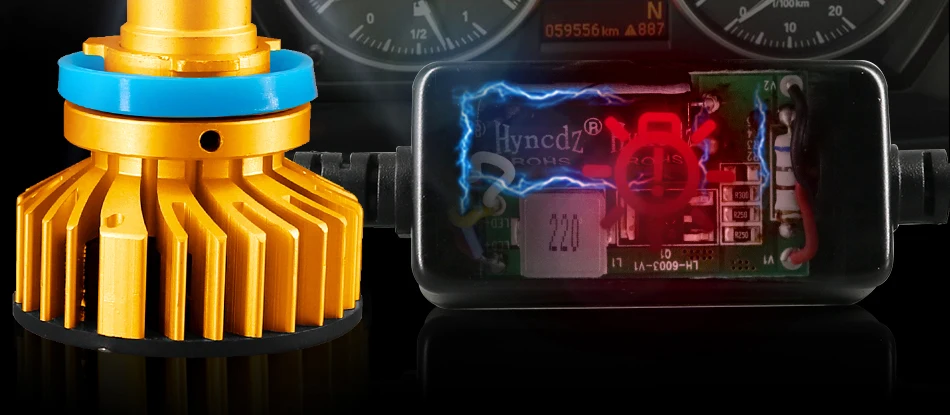 Hlxg желтовато-4300 K Супер Мини Размер 12V H1 Led H7 H4 Автомобильные фары комплект H3 9005 HB3 9006 HB4 H8 H11 Авто противотуманных фар с возможностью креативного освещения
