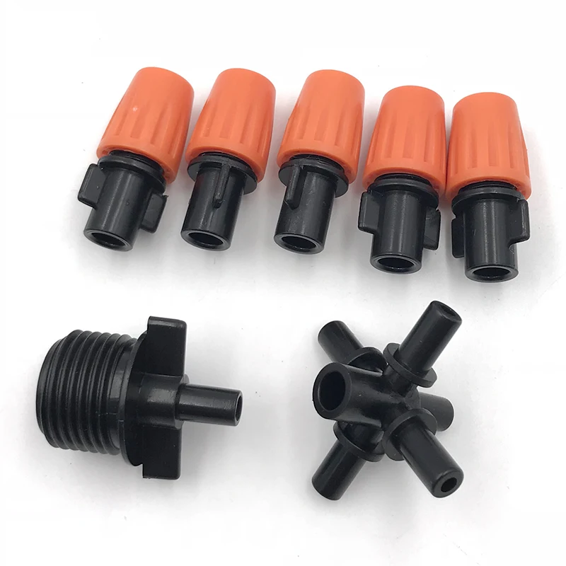 

10/50/100pcs/lot Garden Mist Cooling System Sprayers Micro Sprinkler Head Five Nozzles Water Spray Set Mist Humidification Set