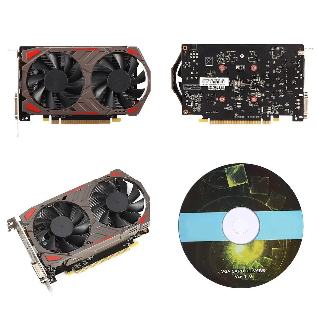 Gpu Rx560 4g 128 бит видеокарты Ddr5 Hdmi графическая видеокарта Pci Express для Amd Чип Видеокарта