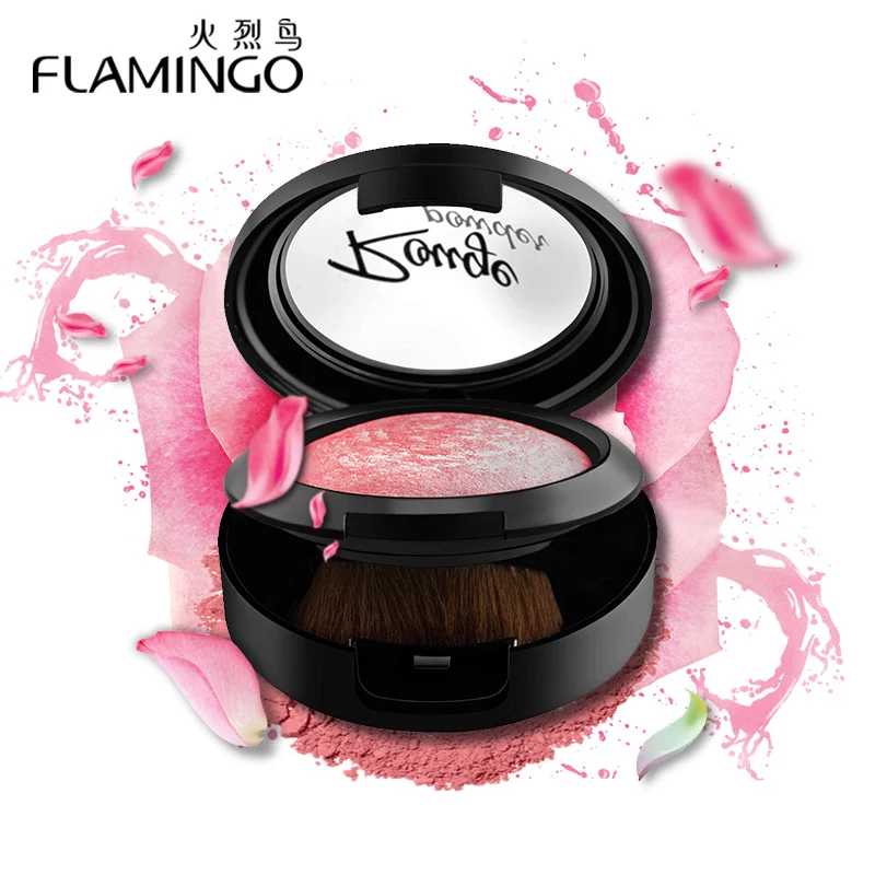 Фламинго косметика для красоты лица Румяна с кисточкой Зеркальный цвет щек