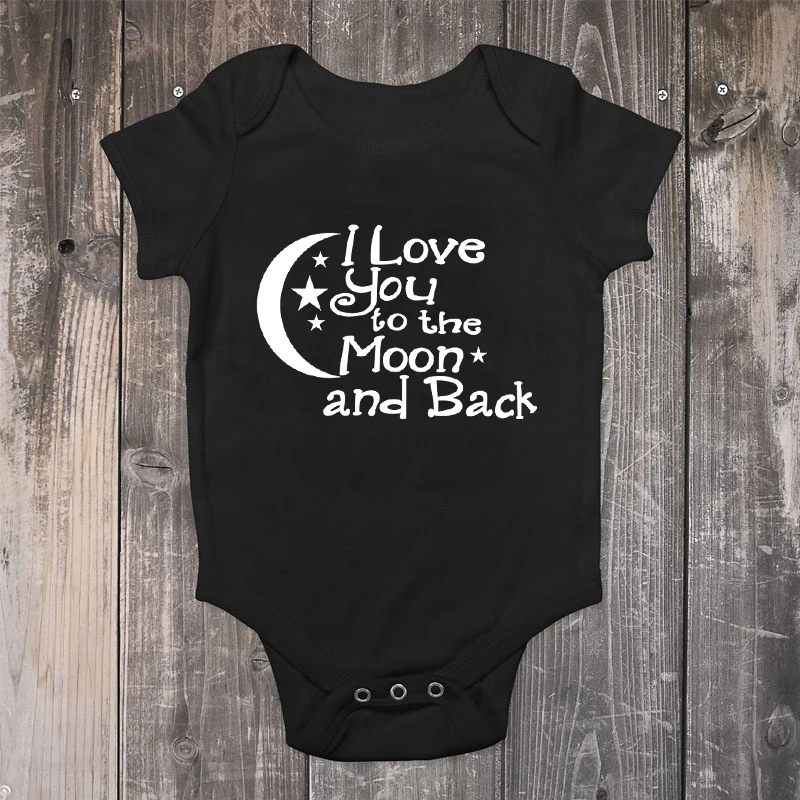 Хлопковая одежда для маленьких мальчиков и девочек с надписью I Love You To The Moon And Back