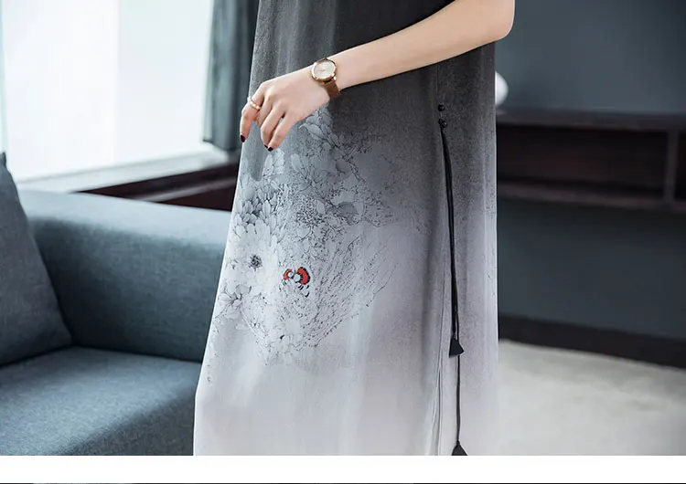 Розовое шелковое платье, винтажное, улучшенное, Cheongsam, элегантное, большой размер, весна-лето, новые женские платья X897