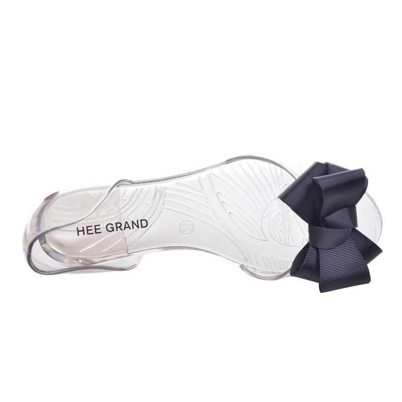 HEE GRAND/Новинка 2017 года женские прозрачные сандалии милая обувь на плоской подошве