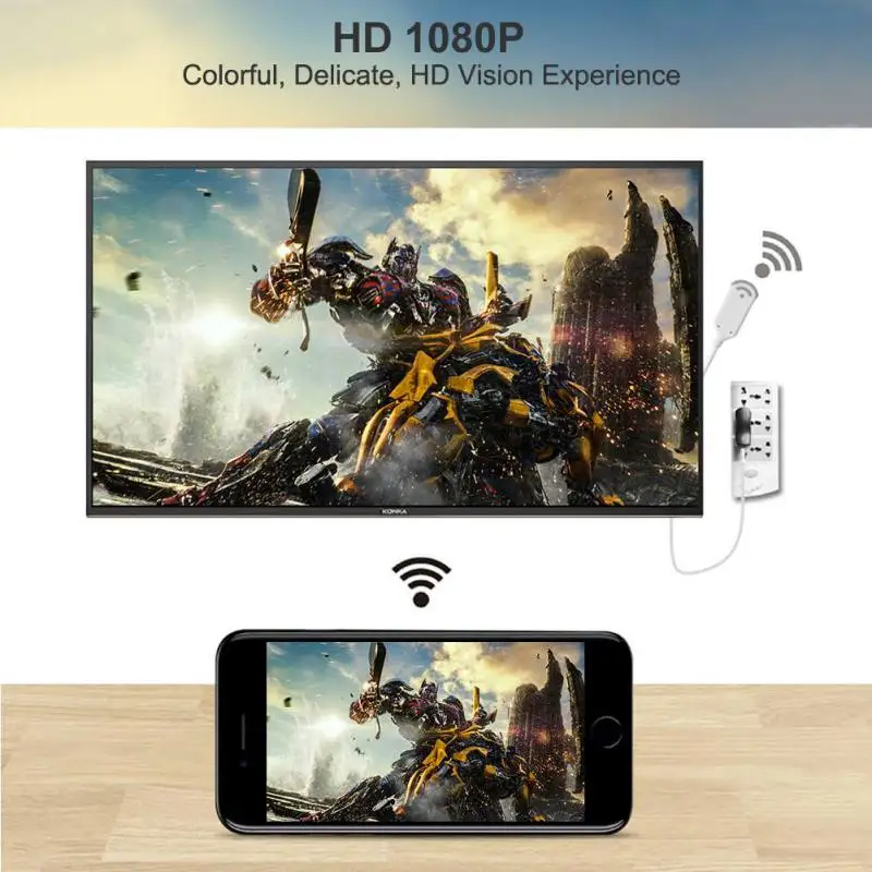 Беспроводной приемник 2 4G HDMI HDTV конвертер адаптер 1080P MHL кабель для iPhone Android USB к WIFI