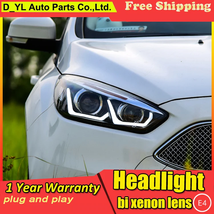 Автомобильный Стайлинг чехол для передней фары Ford Focus 2015 светодиодный ные DRL