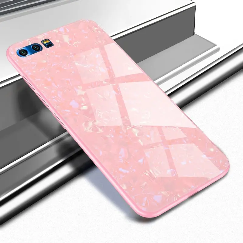 Чехол из закаленного стекла для Huawei Honor 9 стеклянный чехол силиконовая мягкая
