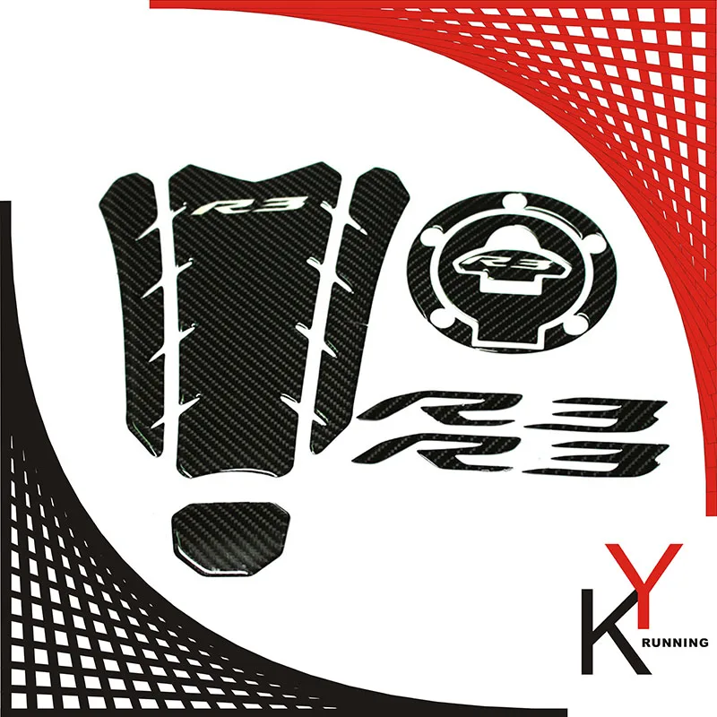 KYRUNNING K CTPP 26 углеродная 3D наклейка ADESIVI эмблема защитная накладка на бак Cas Cap
