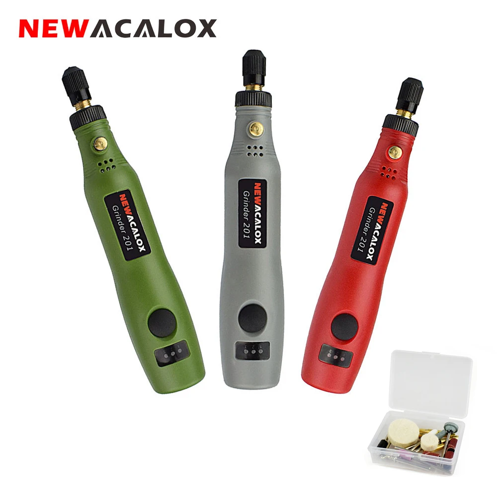 NEWACALOX DIY Мини роторный инструмент USB 5 В DC 10 Вт переменная скорость беспроводной электрический шлифовальный станок набор резьба по дереву ручка для фрезерования гравировки