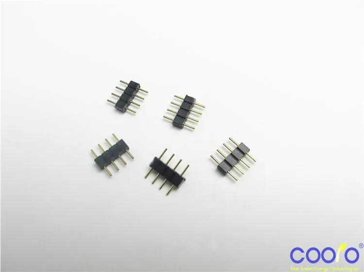 10 шт./лот, 4pin RGB Разъем, 4 pin иглы, мужской тип двойной 4pin, для светодиодной ленты RGB Разъем
