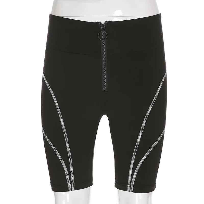 ArtSu Black Biker Shorts Women Stretch Push Up High Waist Shorts Ladies Active Wear Short Hotpants Fitness Summer ASSH20082