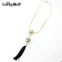 longway new arrival elegant gold color necklace jewelry handmade necklaces pendants with tassel for womens sne160158