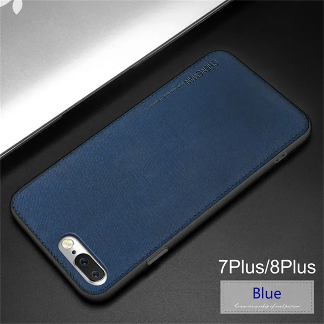 Navy Blue Винтажные тканевые чехлы для телефонов для iPhone 7 8 Plus, ультратонкий деловой тканевый Мягкий защитный чехол для iPhone XS Max XS X XR 6 6S - Цвет: Navy Blue