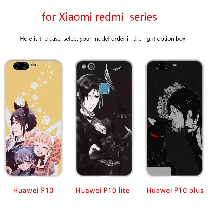 Мягкие чехлы из ТПУ с аниме Черный Батлер для телефонов Huawei P50 P40 P30 P20 Pro Lite p30lite p50lite