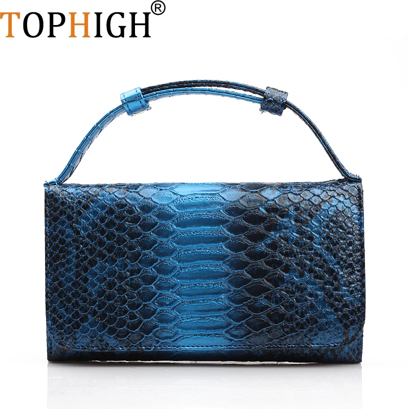 TOPHIGH оригинальная поставка дизайнерский Дамский клатч со змеиным узором Длинный